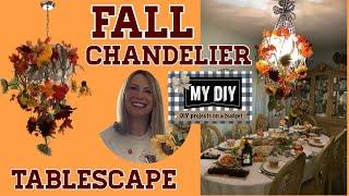 How to decorate your chandelier for Fall | Thanksgiving tablescape | Fall dining room decor