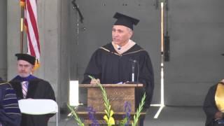 Joe Jimenez, MBA 84, CEO of Novartis speaks at the 2017 Berkeley-Haas MBA commencement.