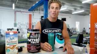 "Eat like a pro" Banana Bread Protein Shake Recipe with MuscleTech NitroTech by Marc Megna