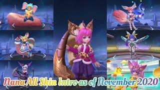 NANA ALL SKIN INTRO AS OF NOVEMBER  2020 | MOBILE LEGENDS BANG BANG