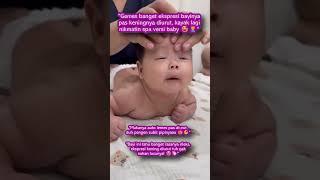 Bayi ini lucu ekspresinya, saat keningnya diurut #bayilucu