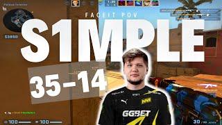 CSGO POV | s1mple 35-14 solo Q mirage POV | FACEIT Ranked | June 27, 2023