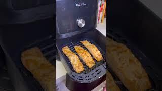 Air Fryer Salmon over Rice w Lime Zest. #airfryer #salmon #3piecesofpecan #fyp