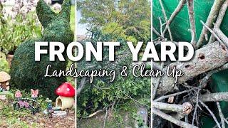 DIY YARD WORK & OUTDOOR PROJECTS | FRONT YARD CLEAN UP | HOW TO REPLACE A MAILBOX | TRIMMING TREES
