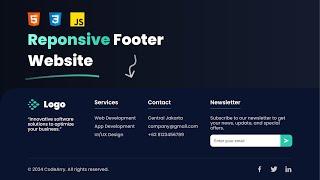 Responsive Footer Website using HTML & CSS | Footer Website