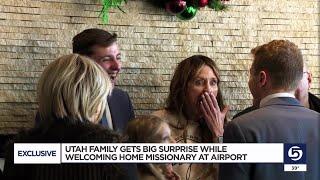 Utah missionary surprises family at airport with an unexpected family member