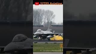 Norwegian AF F-16A Drag Chute using  #shorts #militaryaviation