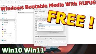 Using RUFUS to download and create a Windows Bootable Media