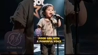 Poor Little Girl Walked On Stage In Rags Then Shocked Everyone!  #talent #agt #AIMusicStar #shorts