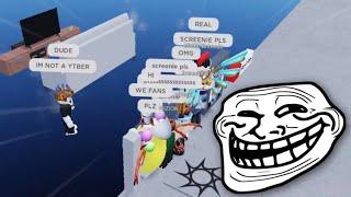 Pretending Random Players are Famous YouTubers (Roblox Obby Creator)