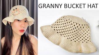 Easy Crochet Granny Stitch Bucket Hat Tutorial | Crochet Bucket Hat DIY