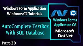 30 | How To Create Auto Complete Text Box With SQL Database In Winforms C# | Csharp (Hindi/Urdu)