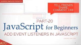 How to use addEventlistener in JavaScript tutorial for Beginners