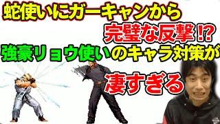 【KOF2002UM】蛇使いにガードキャンセルから完璧な反撃！？強豪リョウ使いのキャラ対策が凄すぎる【ハイタニ】