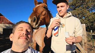 BEST ASMR HAIRCUT VIDEO 2023 w/Barber Jerry & HORSE on Kansas Farm (You WILL WATCH Again!) 