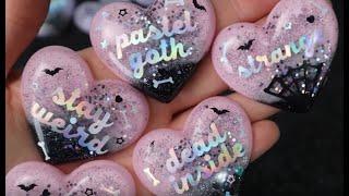 Watch Me Resin #22 | Spooky Puffy Hearts | Seriously Creative | Halloween Crafts | Pastel Goth Resin