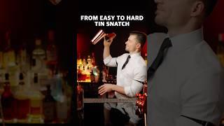 From EASY to HARD “Tin snatch” #flairbartending #bartricks