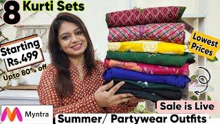 Huge Myntra Kurti/ Kurta Set Haul| New Cotton,Partywear Co-ord Set Haul| Myntra Haul
