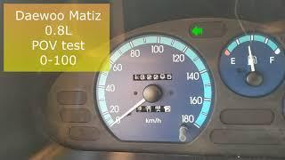 Разгон daewoo matiz 0.8 L до 100 км/ч POV TEST MATIZ