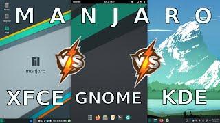 Manjaro: (XFCE) vs (GNOME) vs (KDE) - A Visual Comparison