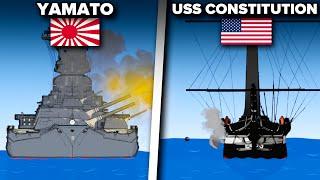 Yamato VS USS Constitution | Battleship Animation