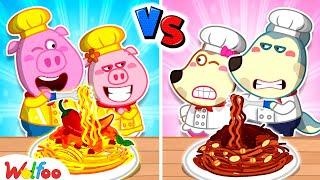 Rich vs Poor Noodle Challenge!  Teamwork & Rules of Conduct for Kids | Wolfoo New Episodes 2025