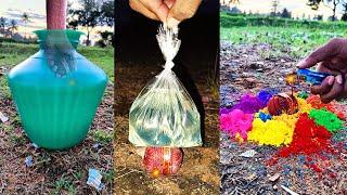 Digital Bomb Crackers Experiment in Tamil|| Digital Bomb vs Colour, Petrol, Diesel || Village Fun