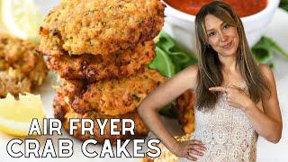 Air Fryer Crab Cakes - Mediterranean Diet Appetizer Recipe!