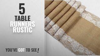 Best Table Runners Rustic [2018]: CCTRO Burlap Lace Hessian Table Runner, Rustic Natural Jute