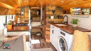 Beautiful DIY 27 Ft. school bus Tiny House w/ hidden wall storage