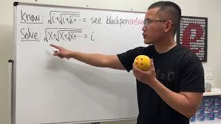 solving sqrt(x+sqrt(x+sqrt(x+...)))=i