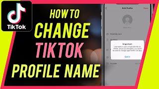 How to CHANGE Profile Name in TikTok