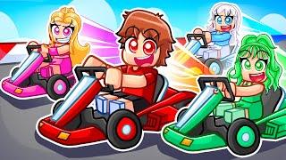 Go Kart RACE CLICKER With MY CRAZY FAN GIRLS in Roblox...