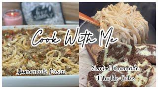 NEW HOMEMADE PASTA & MARBLE CAKE || Relax Cook With Me ‍