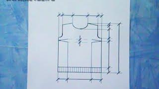 Построение выкройки переда пуловера.
