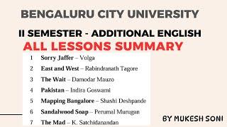 BCU- 2nd Sem. Additional English- All Lessons Summary