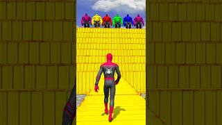 GTA V - EPIC RAGDOLLS | CRAZY SPIDERMAN & RAINBOW MINIONS JUMPS/FAILS S02 EP.166 #shorts #gta