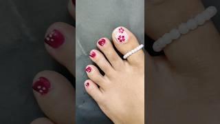 Easy toe nailart for beginners #nailart #toenailart #toenails #shorts #shortvideo #youtubeshorts