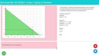 Demo: OptimiserBot, a ChatBot that teaches CPLEX and CPO