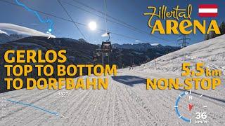 Skiing in Zillertal Arena, Austria - Gerlos Top to Bottom to Dorfbahn - 4K with GoPro Hero11