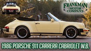 39K Mile - 1986 Porsche 911 Carrera Cabriolet: Florida’s Wide-Body Icon - Frankman Motor Co