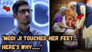 Modi ji touching Sundar Pichai's Mother feet – The reason behind this you won’t believe