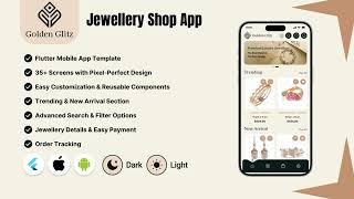 Golden-Glitz - eCommerce App for Jewelry Shop - Flutter Mobile App Template | Android & iOS