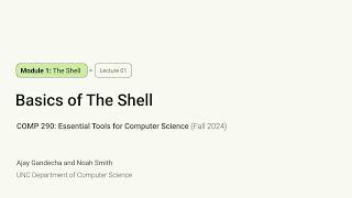 Essential Tools for CS #1: Getting Started + Introduction to the Shell | COMP 290 at UNC-Chapel Hill