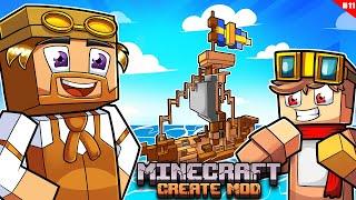 How To Build A Boat That Moves Using The Create Mod In Minecraft! - Day 11