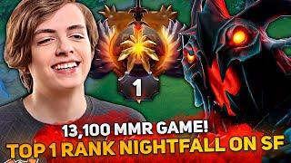 13,100 MMR GAME! TOP 1 RANK NIGHTFALL on SHADOW FIEND CARRY!