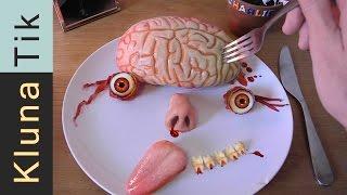 Klunatik Eating BRAINS, EYEBALLS and a TONGUE!!!  Kluna Tik Dinner #37 | ASMR eating sounds face