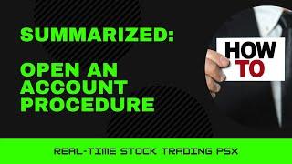 Summary: Opening an account for Pakistan Stock exchange.
