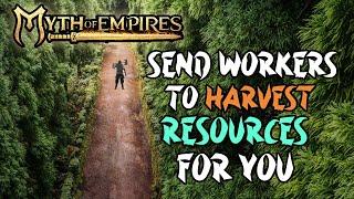 Myth of Empires how to make your warriors collect resources for you passively via dispatch