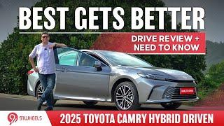 2025 Toyota Camry Hybrid Drive Review : the best gets better! More features, improved safety